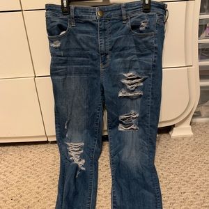 american eagle super stretch ripped jeans